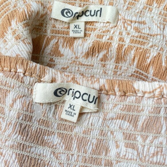 Rip Curl Outfit Set Size XL NEW Crop Top Mini Skirt Smocked Stretch Palm Tree - Picture 10 of 10